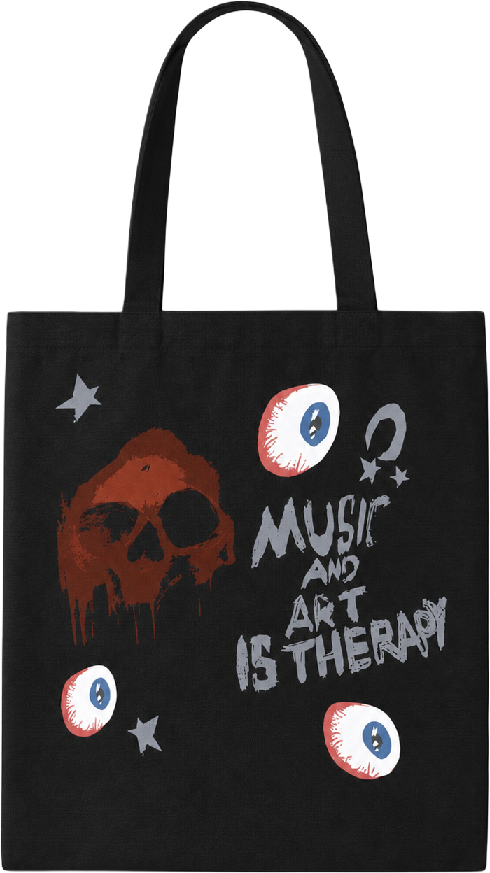 MUSIC & ART IS THERAPY TOTE BAG
