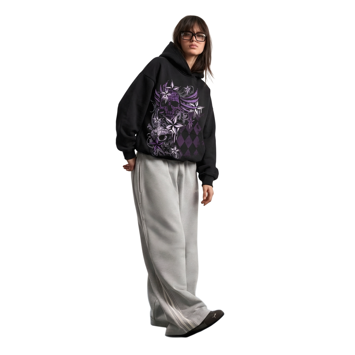 MIDNIGHT SKULL BOXY FIT HOODIE