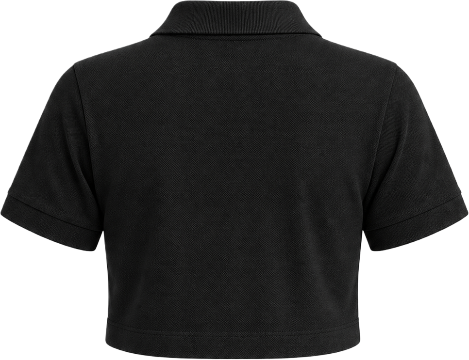 BLACK CROP POLO