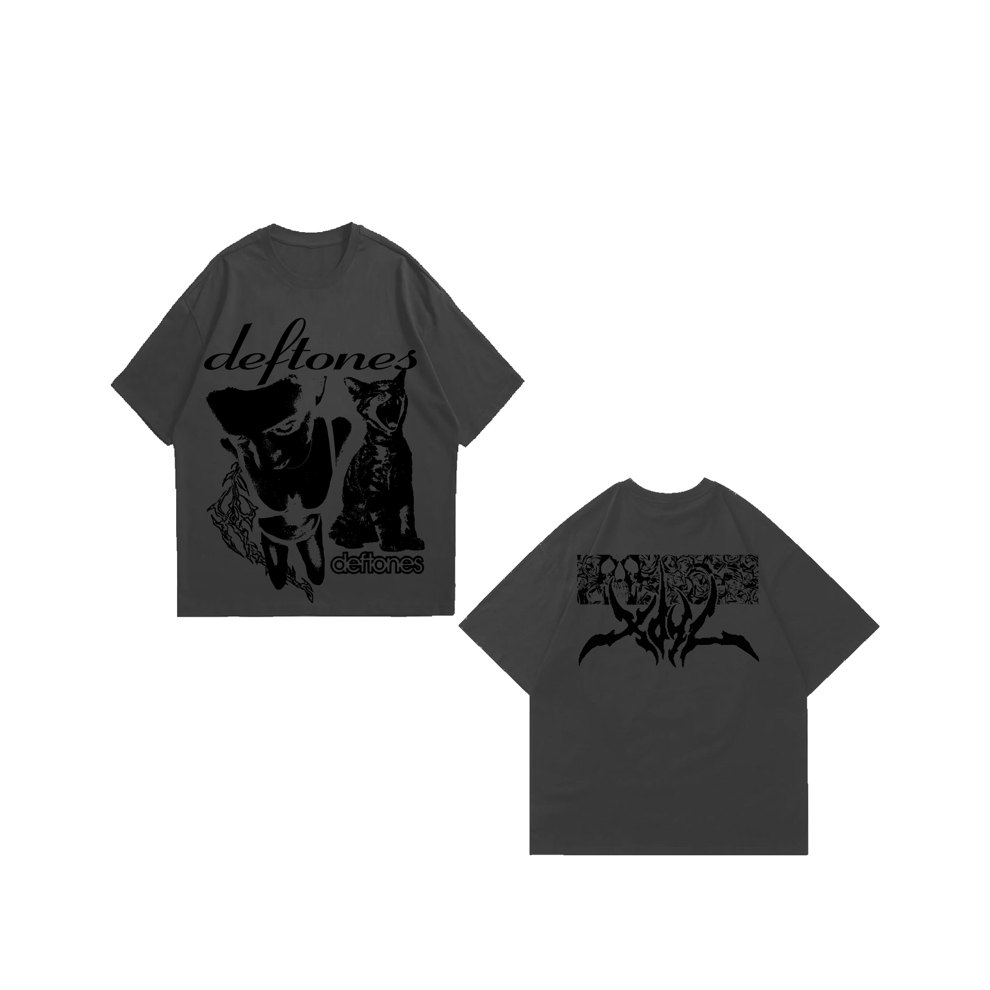 DEFTONES GREY GRAPHIC TEE