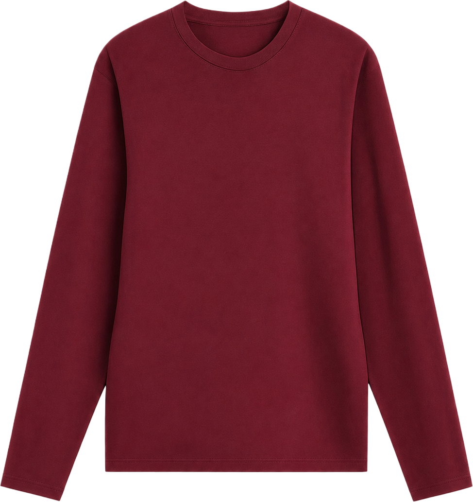 Regular-Fit Basic Tee Red Full Sleeve