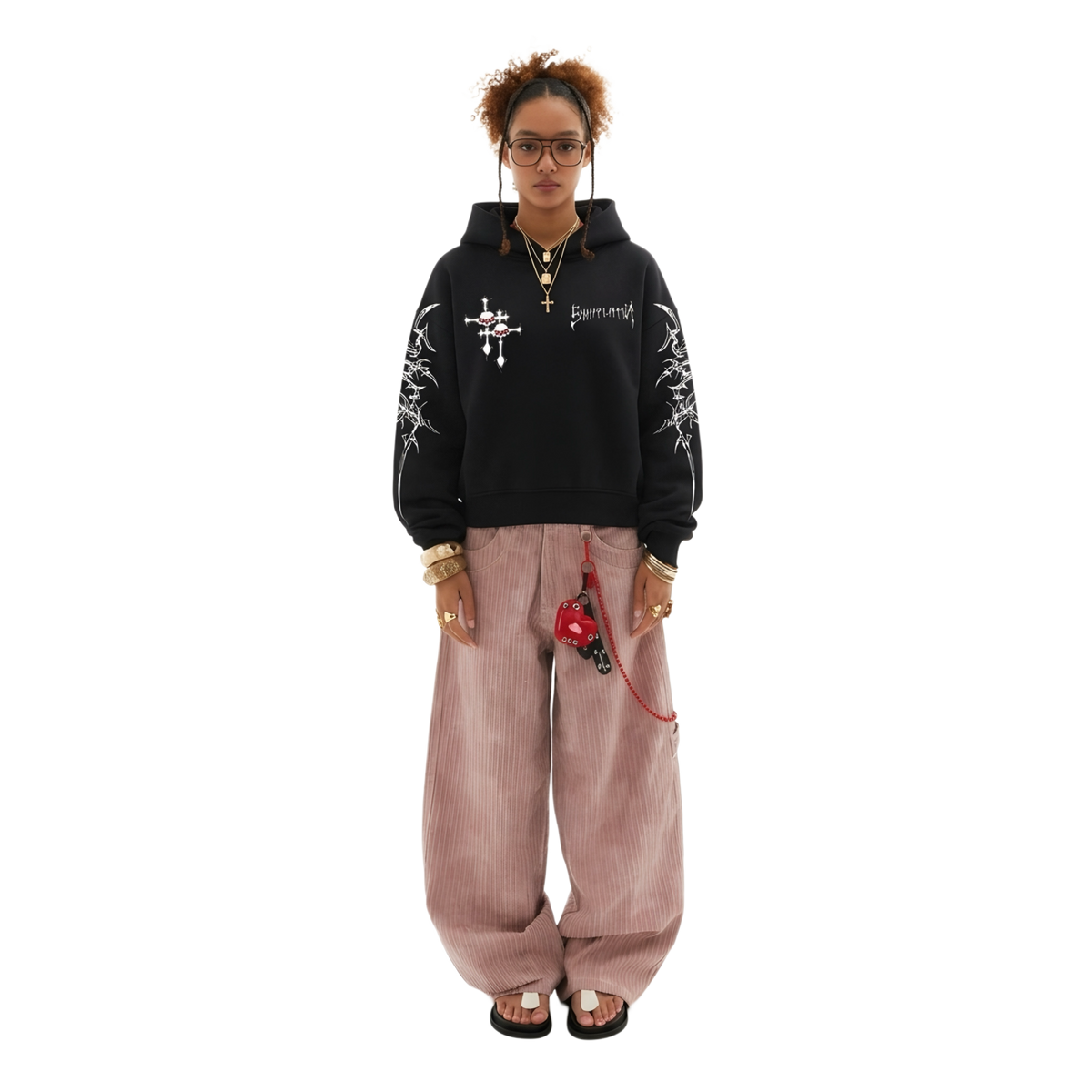 VINTAGE SKULL BOXY FIT HOODIE