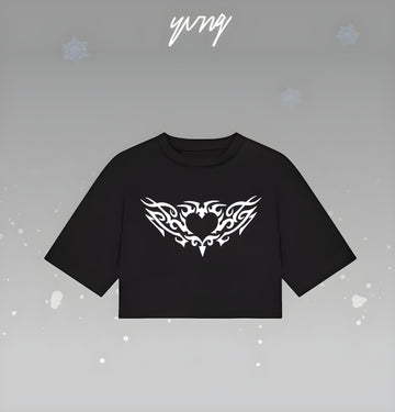 HEART PRINTED CROP TOP