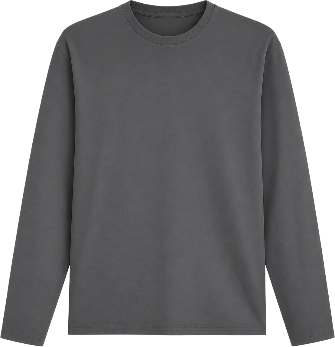 Regular-Fit Basic Tee Grey Full Sleeve