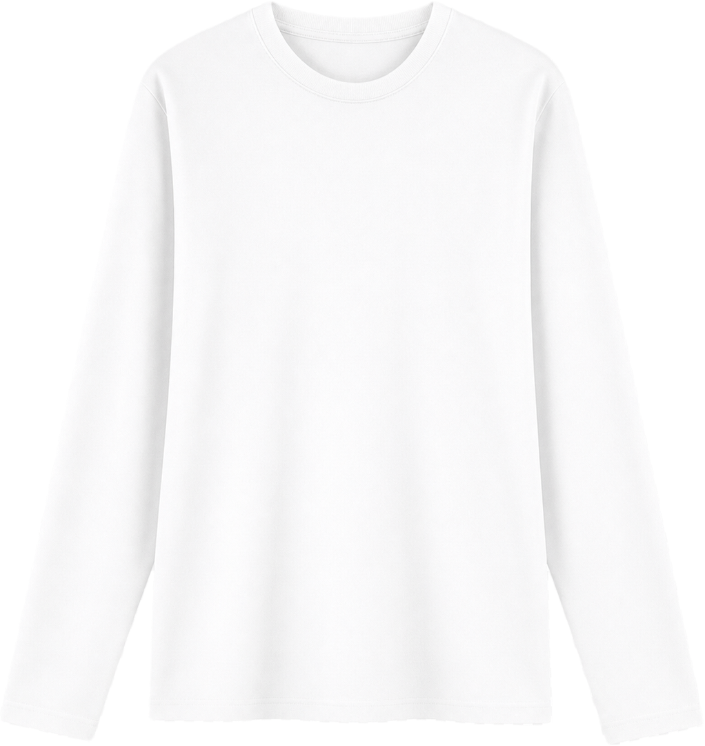 Regular-Fit Basic Tee White Full Sleeve