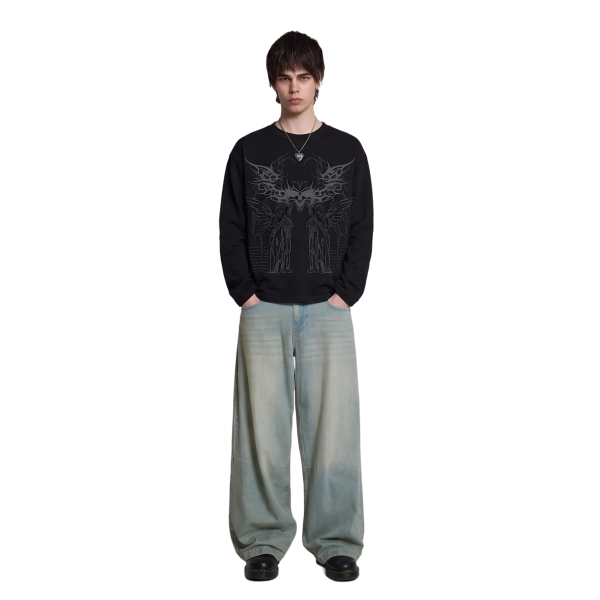 FALLEN ANGELS CROP FULL SLEEVE TEE