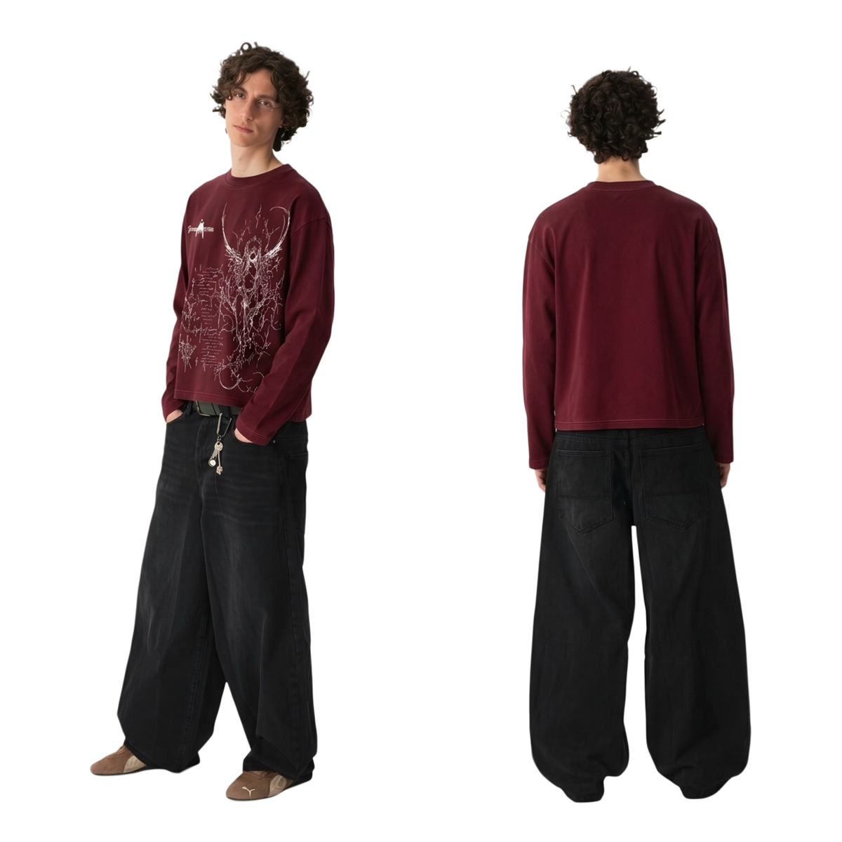 CATHEDRAL IN FLAMES CROP FULL SLEEVE TEE