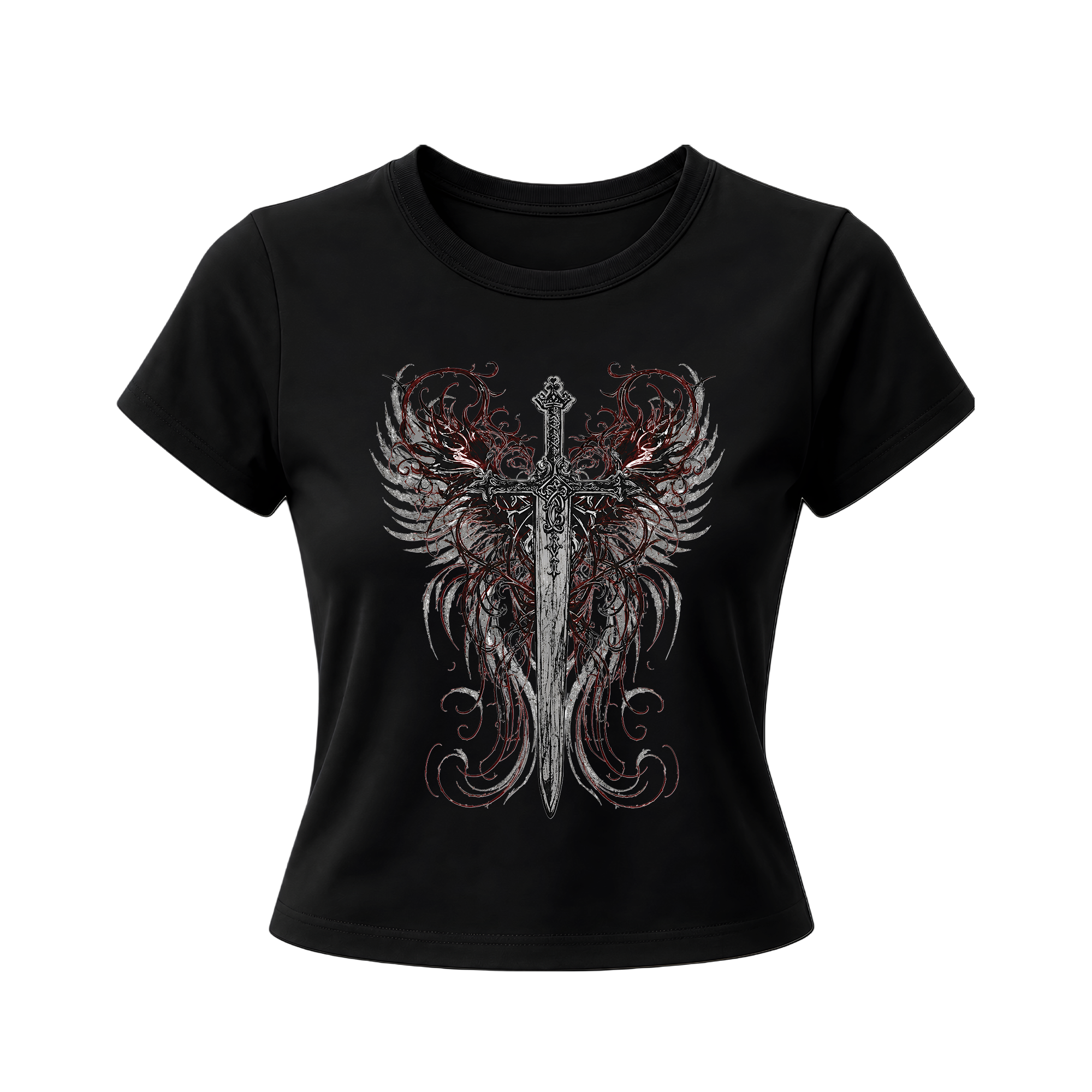 Crimson Cross Baby Tee
