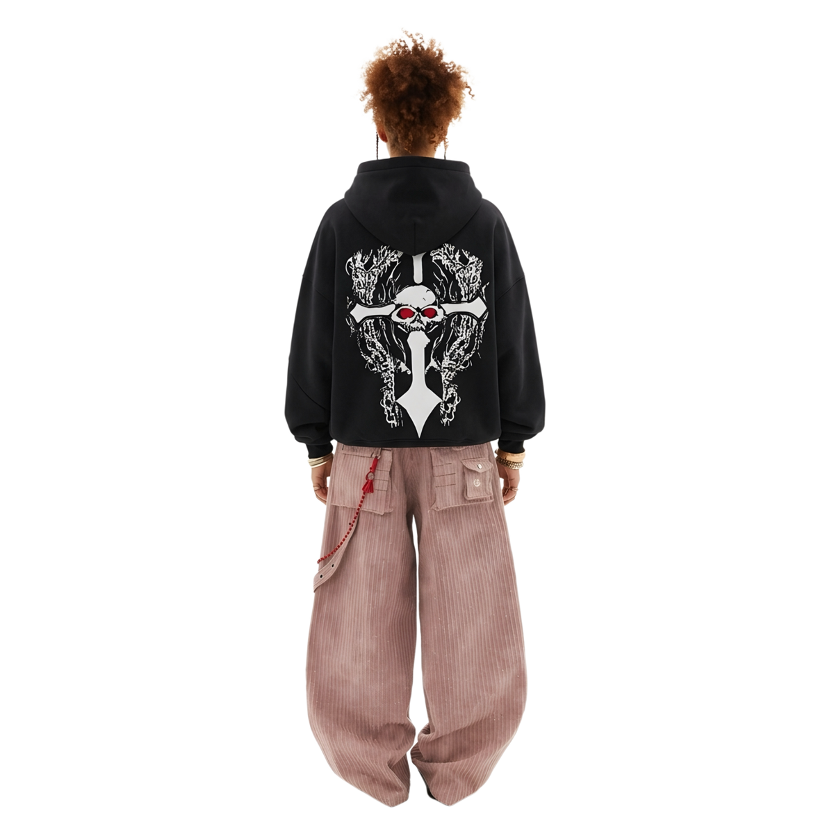 VINTAGE SKULL BOXY FIT HOODIE