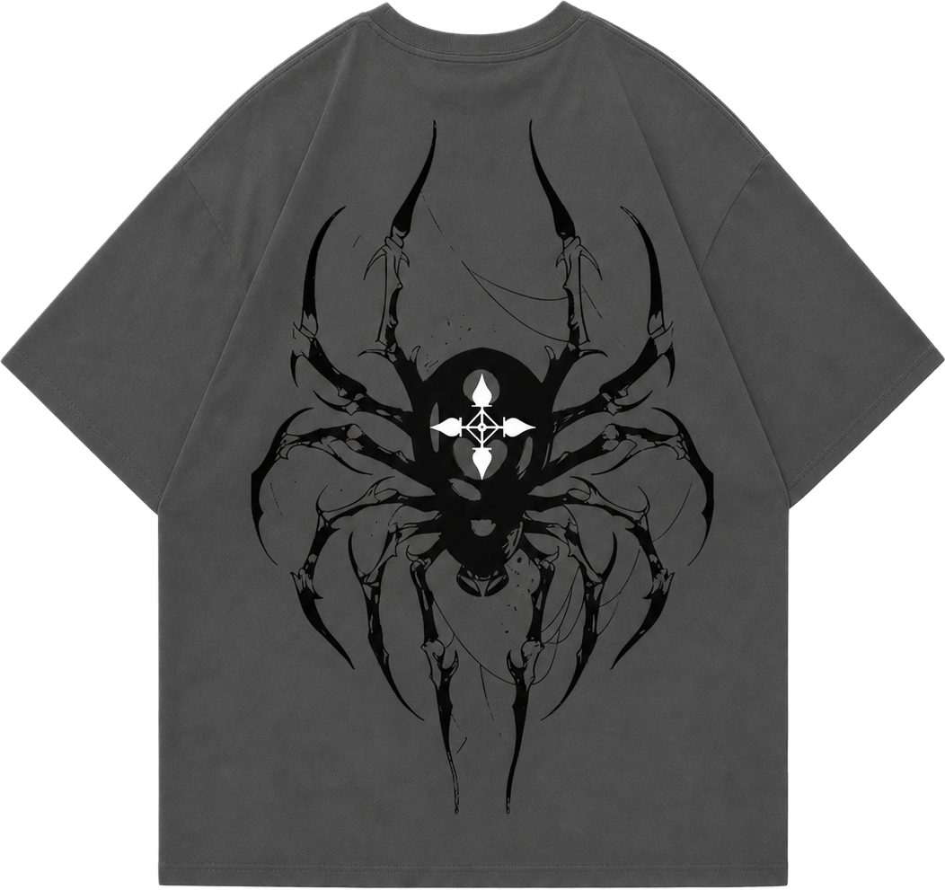 Dark Charisma Spider Streetwear Shirt Grey