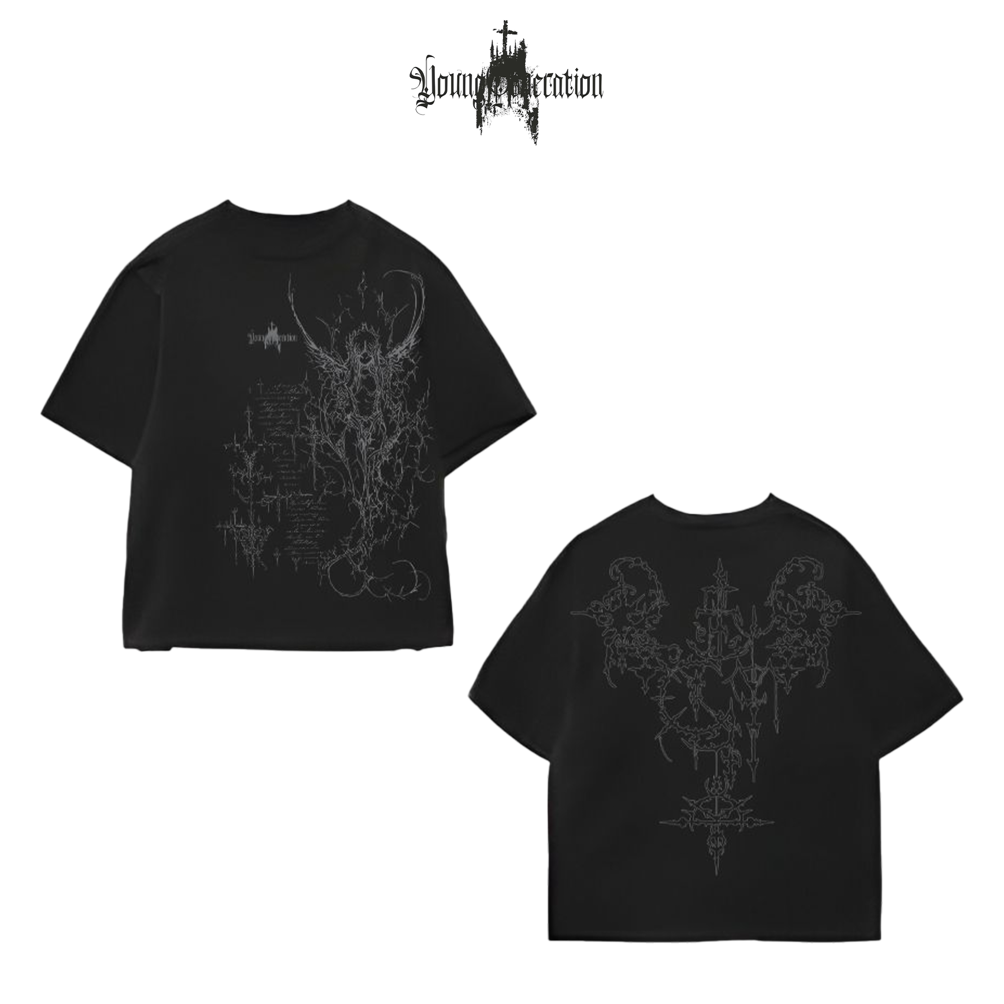 CATHEDRAL IN FLAMES BLACK BOXY FIT SHIRT