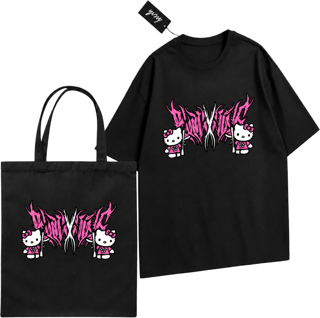 HELLO KITTY OVERSIZE T-SHIRT AND TOTE BAG