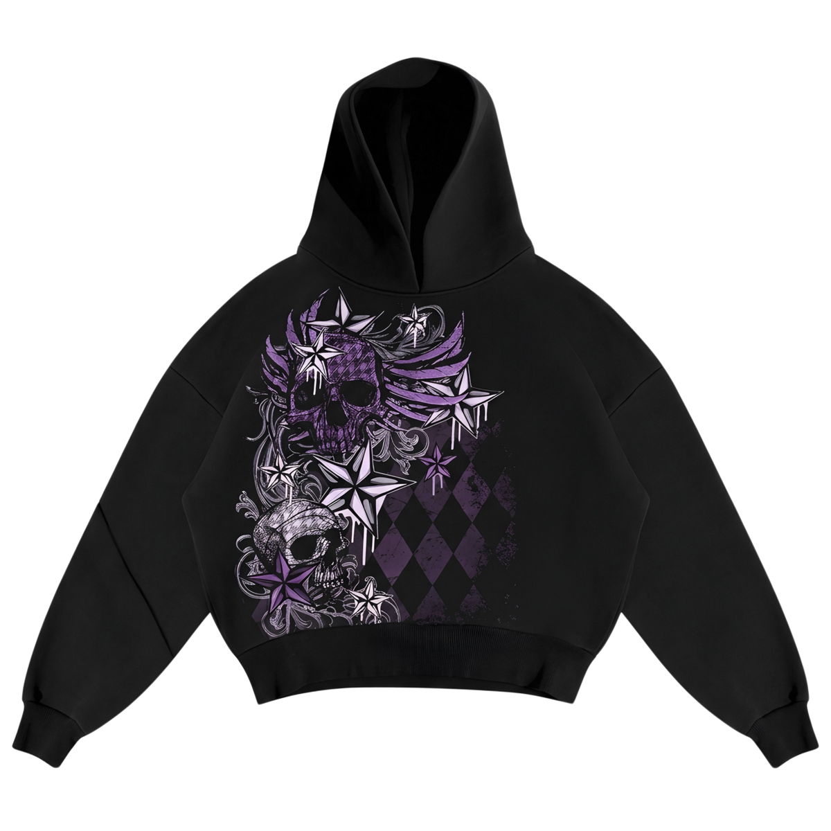 MIDNIGHT SKULL BOXY FIT HOODIE