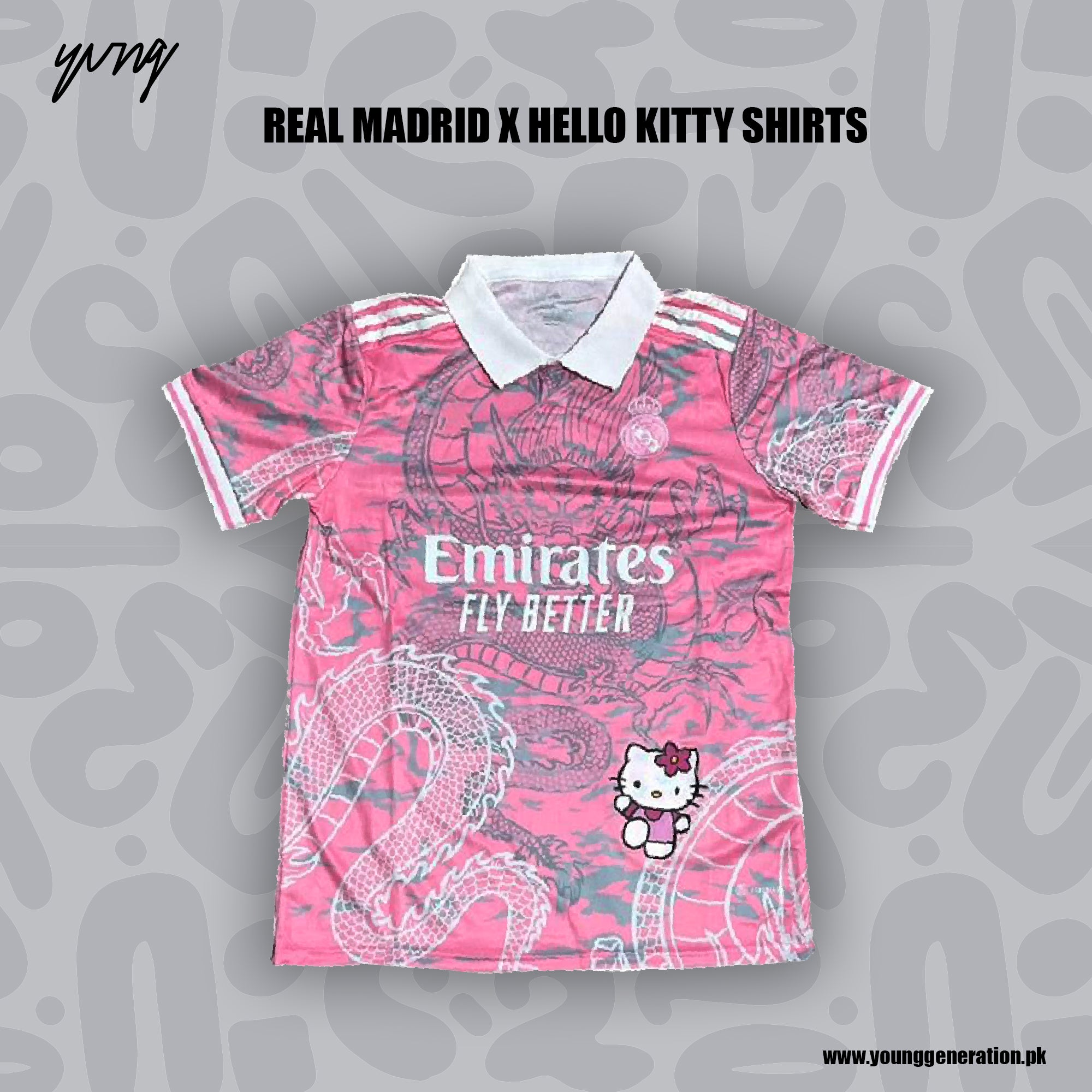 HELLO KITTY X REAL MADRID PINK SHIRT