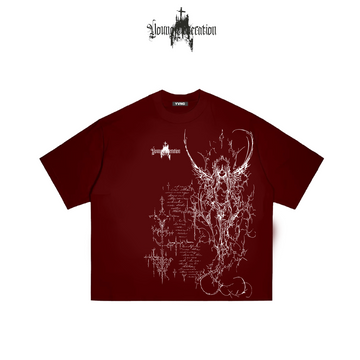 CATHEDRAL IN FLAMES BURGUNDY BOXY FIT SHIRT