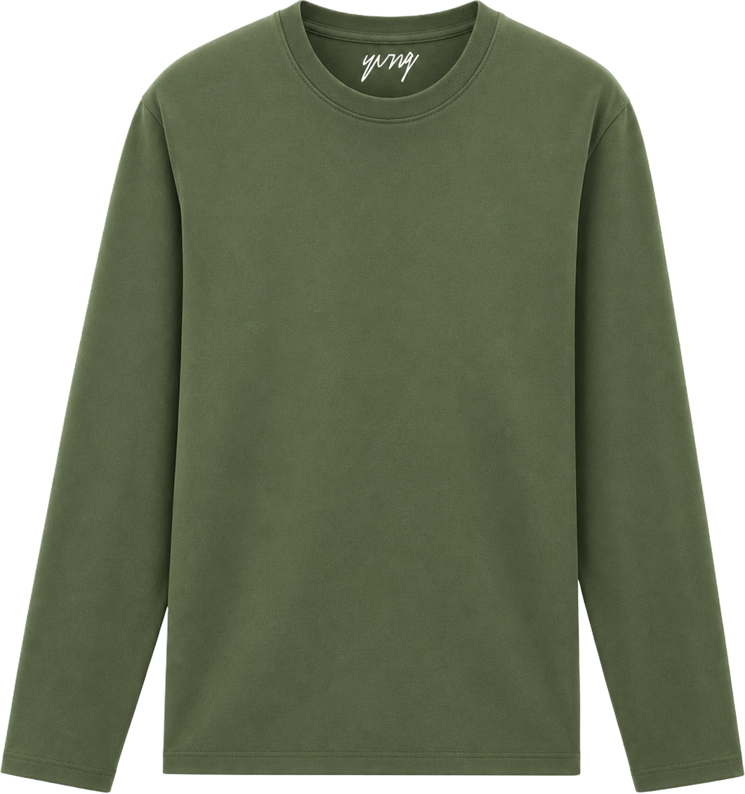 Regular-Fit Basic GREEN Pink Full Sleeve