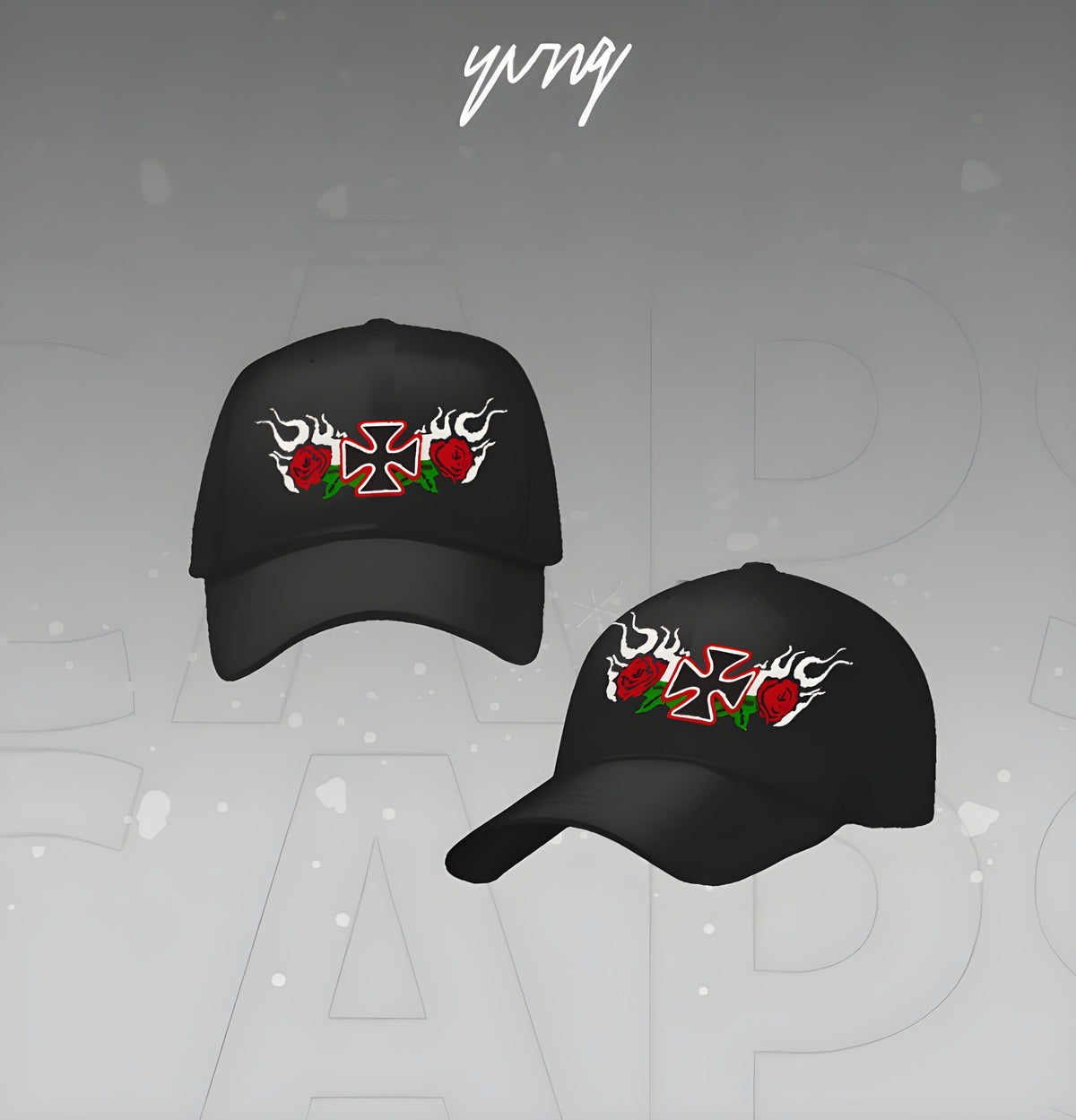 Caps With Red Roses RED ROSES VINTAGE CAP
