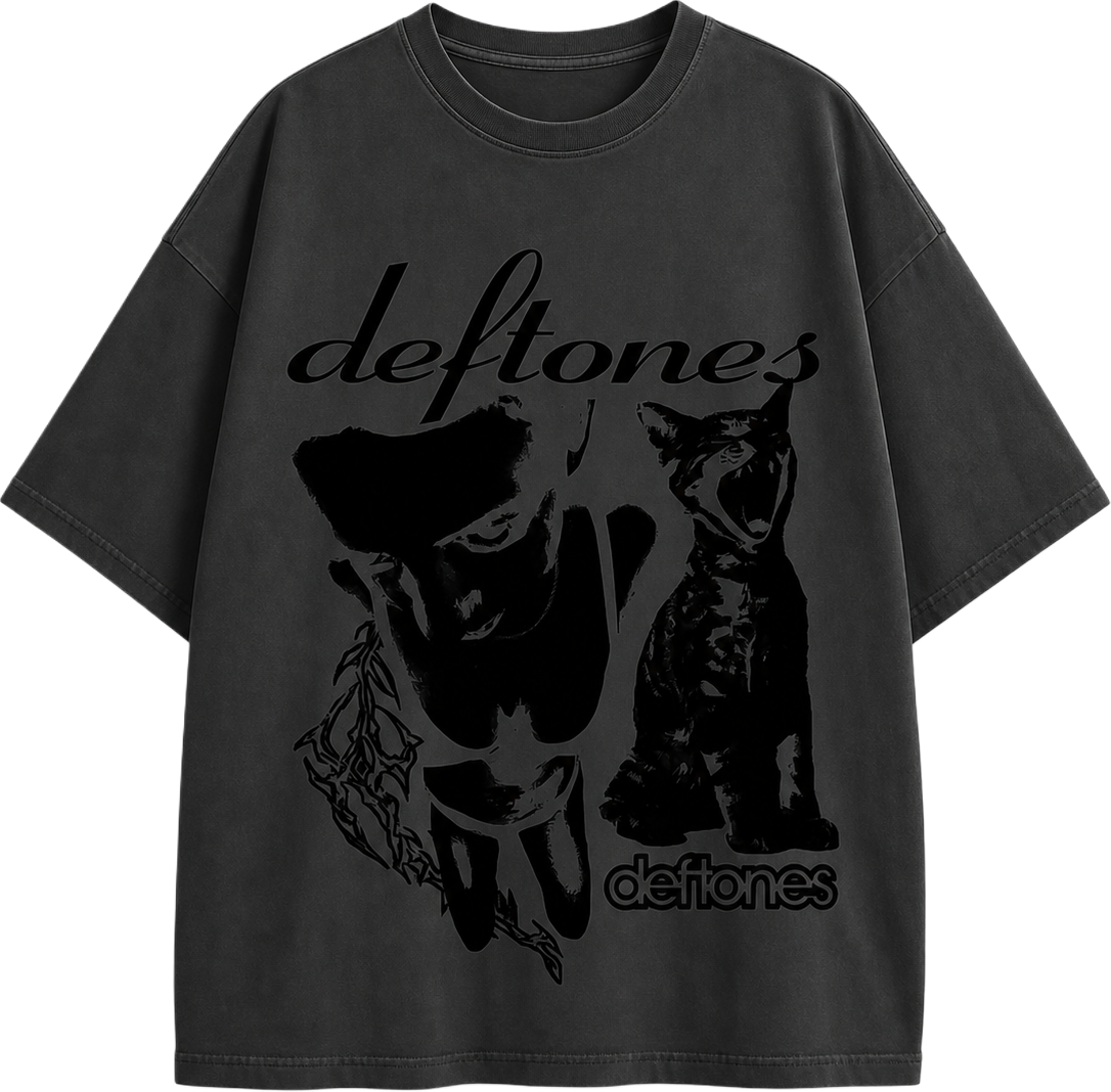 DEFTONES GREY GRAPHIC TEE