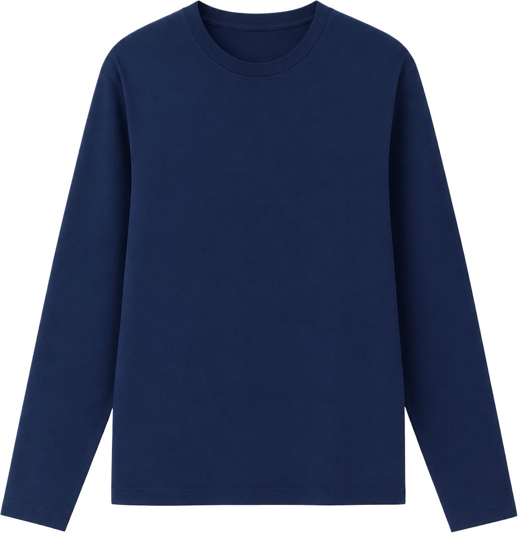 Regular-Fit Basic Tee Blue Full Sleeve