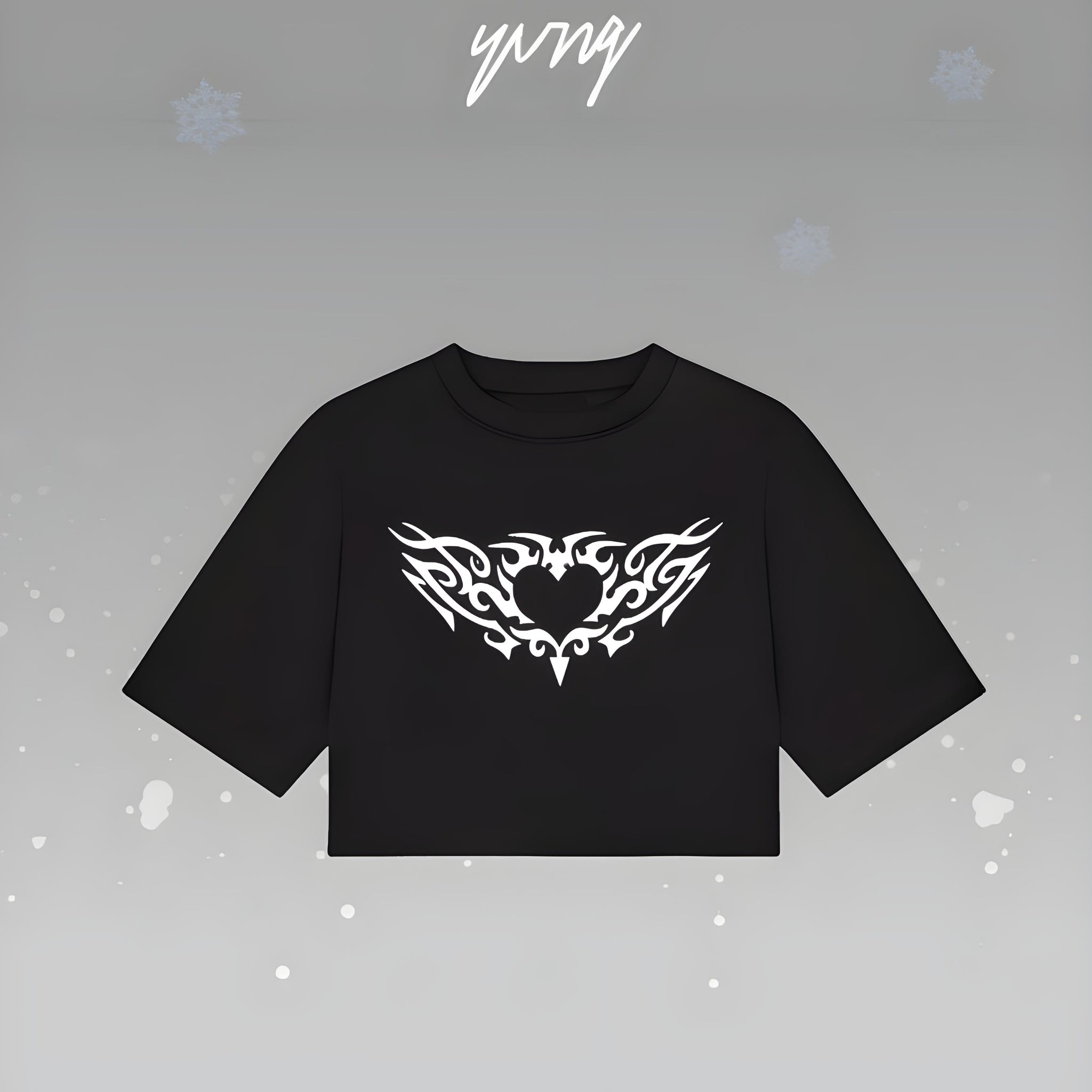 HEART PRINTED CROP TOP
