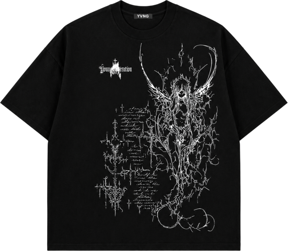 CATHEDRAL IN FLAMES BLACK BOXY FIT SHIRT