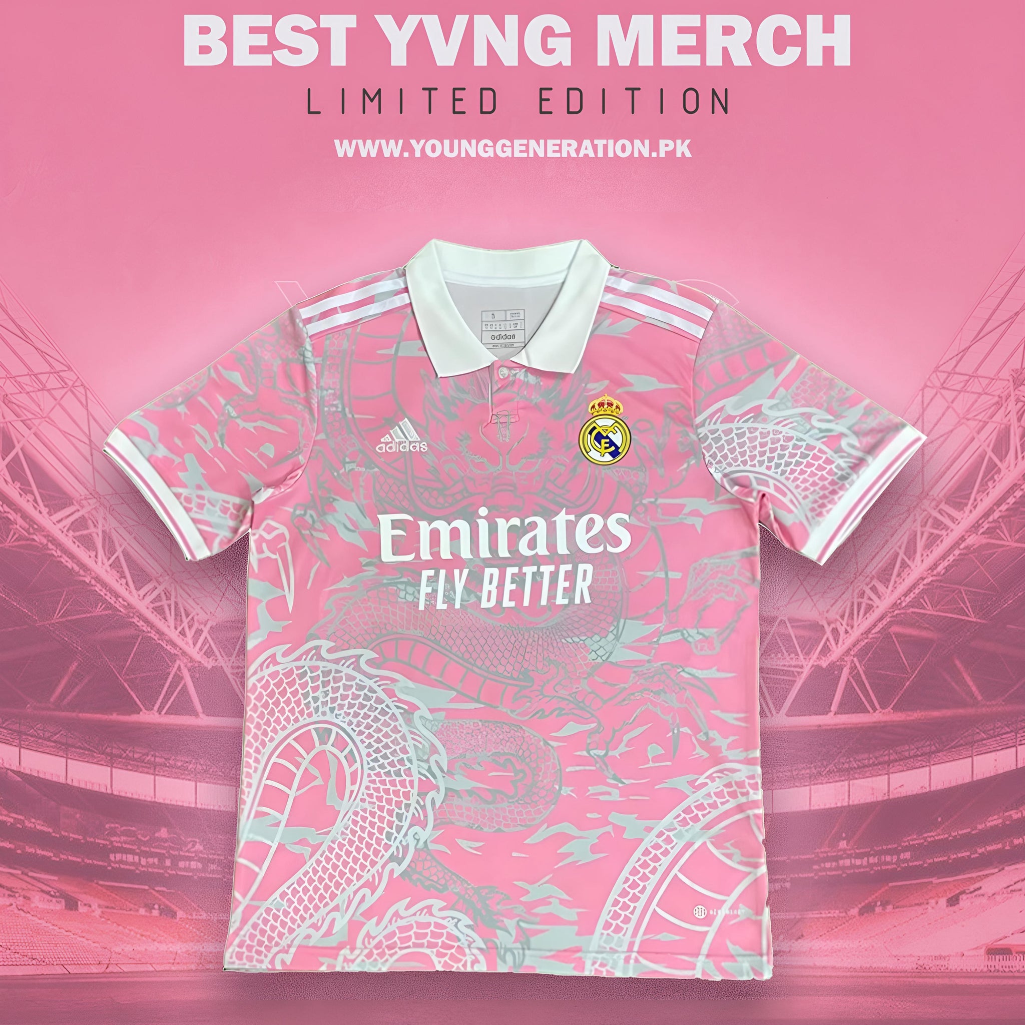 BABY PINK DRAGON REAL MADRID TSHIRT