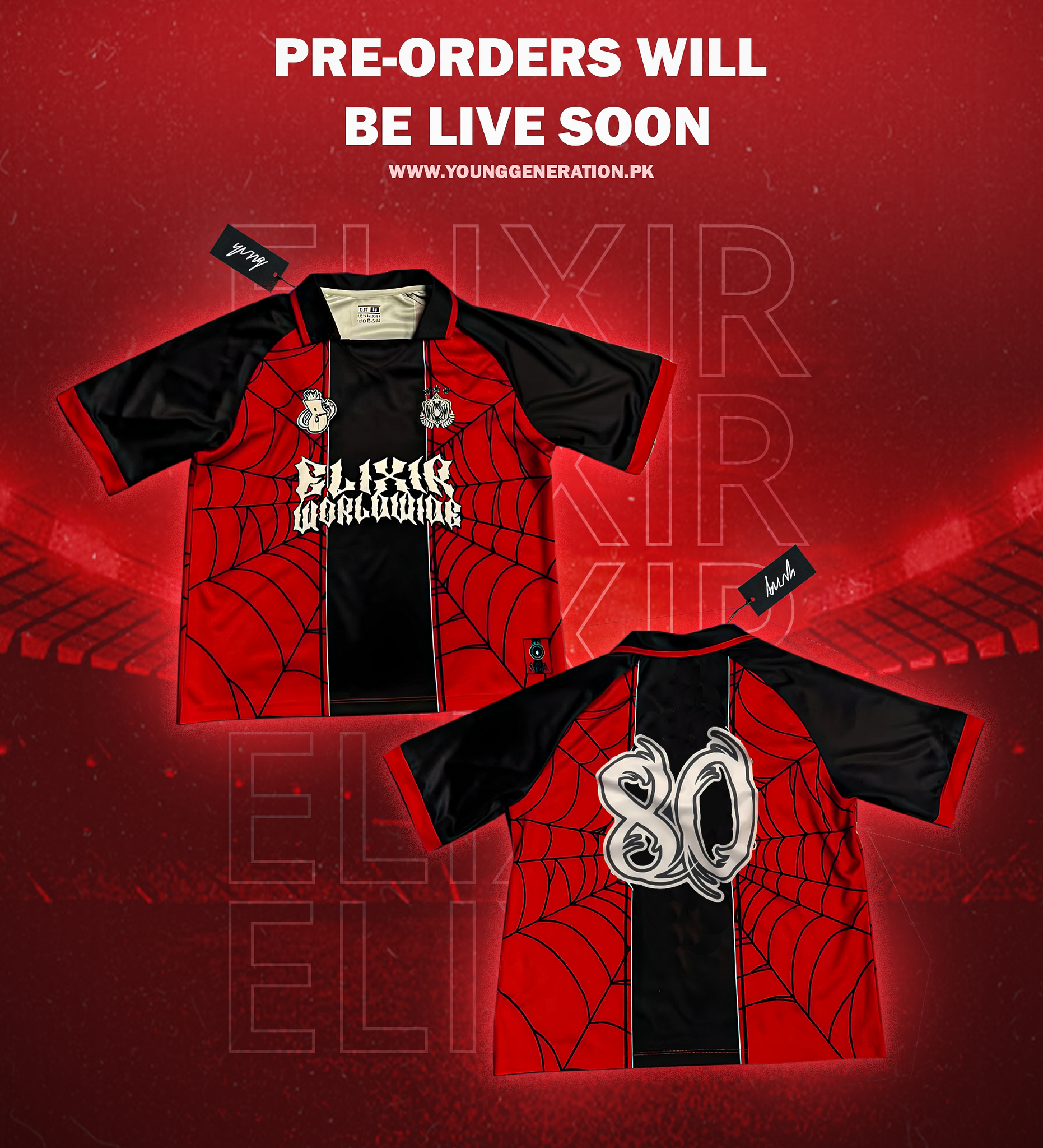 YVNG SPECIAL SPIDER JERSEY RED