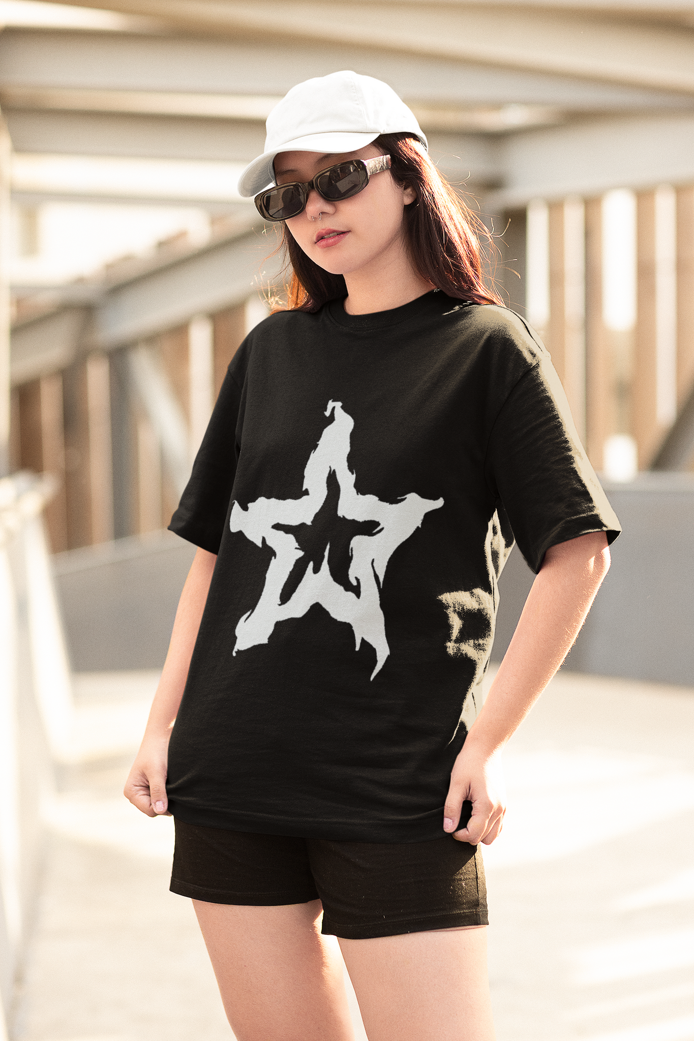 STAR OVERSIZE & DROP SHOULDER T-SHIRT